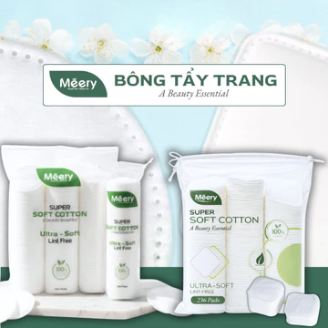 Bông Tẩy Trang MÉERY Chính Hãng, Bông Tẩy Trang Meery 205 Miếng Cotton, Bông Tẩy Trang Meery 125 Miếng, BTT