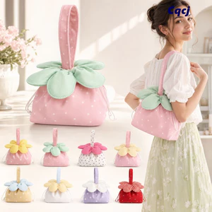 Túi đeo chéo hoa CQCJ, Túi xách Mini chấm bi hình hoa Tulip, Túi đeo vai hoa nhẹ đa năng thời trang đơn giản Túi Tote đi lại