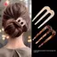MJnmc Pháp Tóc Chân Cho Nữ Hình Chữ U Nĩa Tóc Vintage Kiểu Tóc Phụ Kiện Thời Trang 3 Prong Bun Tóc Sti Mũ Mới