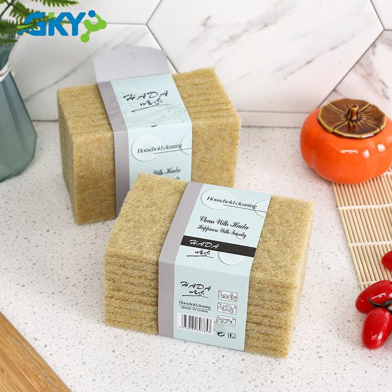 Miếng cọ rửa sợi dừa GKY 10 miếng đệm làm sạch hiệu suất cao không dệt có thể tái sử dụng cho nhà bếp gia đình và nồi bát đĩa Dụng cụ GKY