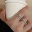 3 Cái / bộ Nhẫn Ngón Tay Bạc - Dành Cho Nữ Váy Dự Tiệc Bé Gái - Nhẫn Mở Kim Cương Có Thể Điều Chỉnh - Phụ Kiện Trang Sức - Phong Cách INS Hàn Quốc, Y2K, Vintage / Free Ship
