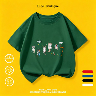 (Giao hàng trong 24 giờ) Áo Thun Unisex In Mèo Dễ Thương, Thoáng Mát Thấm Mồ Hôi