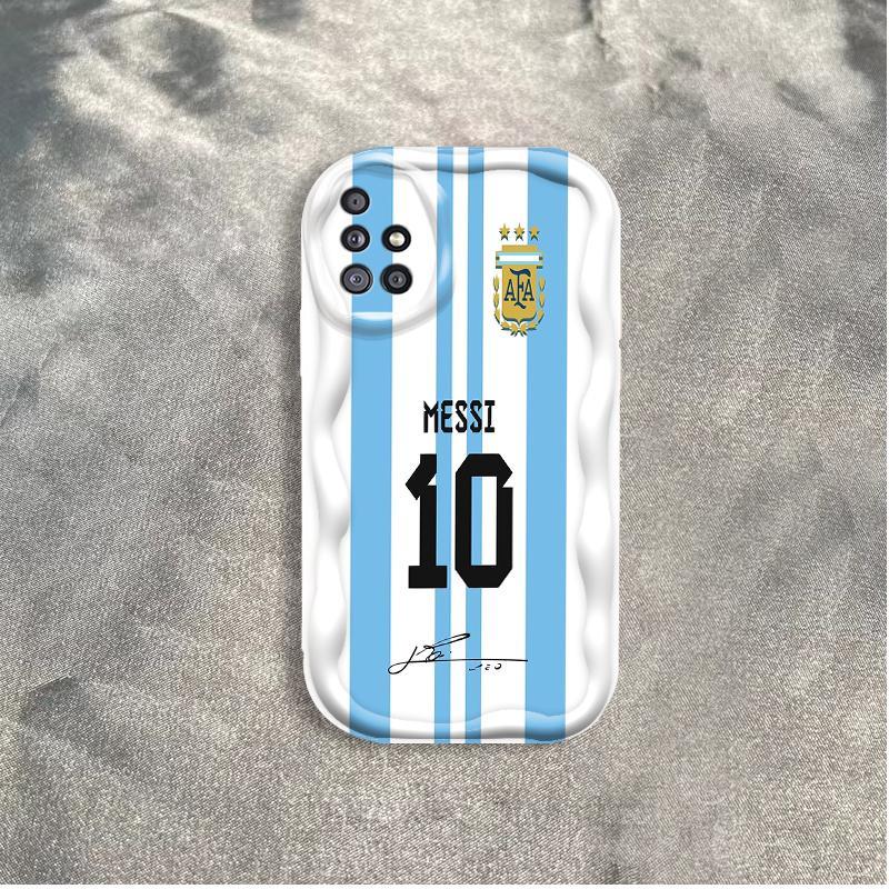 Ốp Silicon Hoạt Hình Cho Samsung A71 A51 A715F A515F A31 4G 3D Girls Vỏ Điện Thoại Mềm TPU NO.10 Bóng Đá World Cup Messi Ốp Lưng Chống Sốc