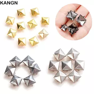 KANGN 100 Chiếc 6 / 8 / 10 / 12 Mm Dây Đeo Đinh Tán Quần Áo / Túi / Giày Da Thủ Công DIY Kim Loại Đồng Móng Tay Bốn Móng Vuốt