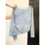 Thiết kế đi lại In chấm bi Smudge dài tay Gạc hai lớp Áo thun khâu không đều