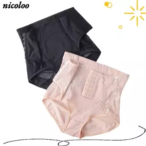 NICOLOO Eo Huấn Luyện Corset, Quần Đùi Định Hình Cơ Thể Nylon Thoáng Khí Liền Mạch, Màu Trơn Cao Móc Đóng Giữa Eo Quần Lót Ôm Sau Sinh