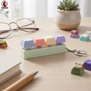 4 Nút Silicone Giảm Căng Thẳng Móc Khóa Xúc Giác Fidget Đồ Chơi Cho Văn Phòng Lo Âu