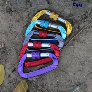 Móc chìa khóa hình chữ D CQCJ, Carabiner an toàn chuyên nghiệp bằng nhôm nhiều màu, Dụng cụ tăng dần ngoài trời 12KN Thiết bị bảo vệ leo núi