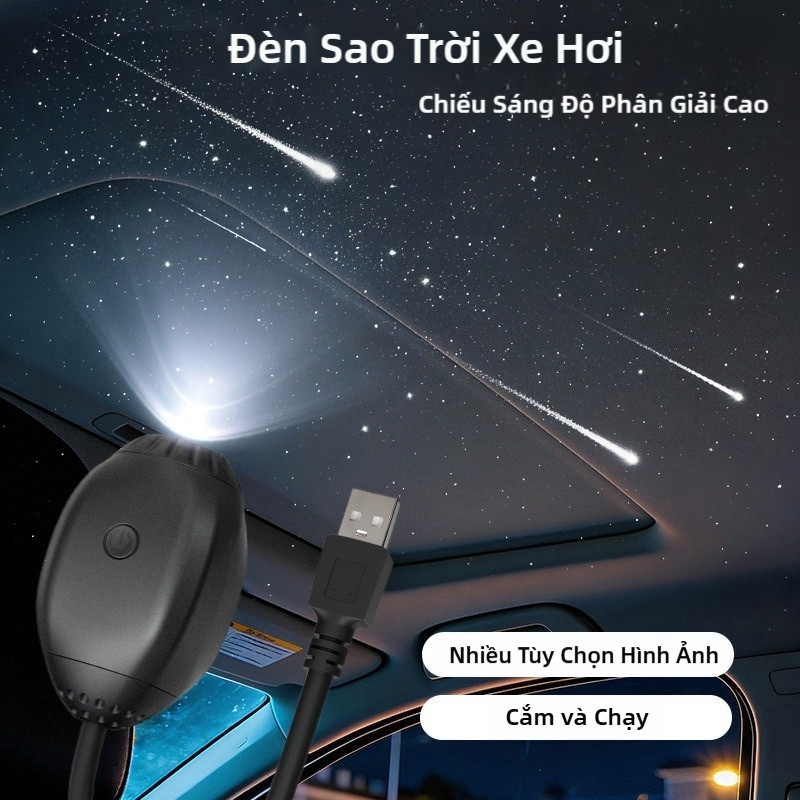 Đèn chiếu bầu trời sao mini USB SEAMETAL cho ô tô, đèn LED nội thất xe hơi có thể uốn cong và điều chỉnh góc độ