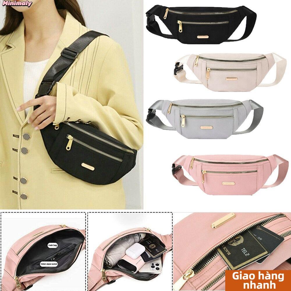 [Vận chuyển nhanh] Túi Fanny MINIMALY, Túi thắt lưng ví chống nước, Túi xách ngực thông thường nhiều màu chuyển động thời trang Phiên bản Unisex