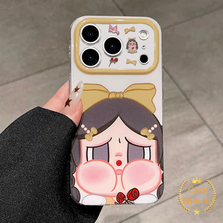 Ốp lưng tương thích cho iPhone 16 17 11 13 14 12 15 Pro Max Air 17 Pro XR X Plus XS Max Phim hoạt hình dễ thương Nơ bé khóc trong suốt