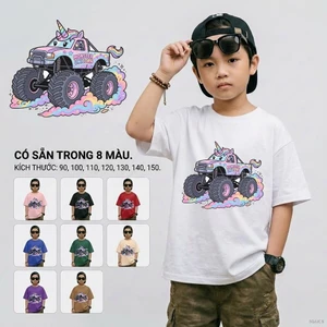 Áo thun bé trai basic mềm mịn học sinh tiểu học