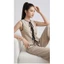 Set Bộ Nữ Áo Ghile Điểm Nhấn KNot Cột Dây Quần Tây Màu Be