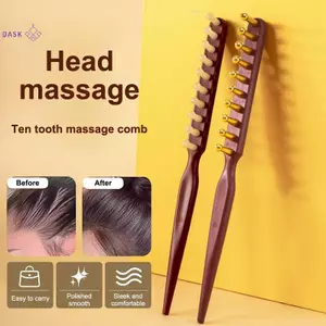Meridian Massageb Chống Tĩnh Điện Gua Sha Dụng Cụ Hợp Kim Thư Giãn Răng Da Đầu Điểm Massage Bàn Chải Cắt Tóc Dụng Cụ Massage