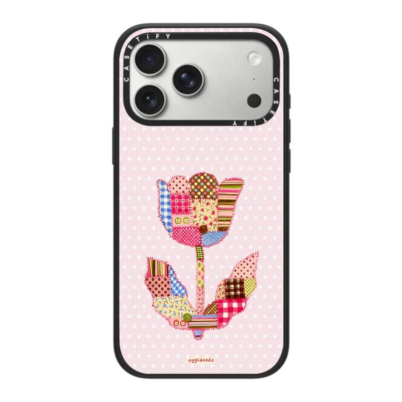 CASECASE X Tulip Chắp Vá Quilt Case Máy Ảnh Màu Trắng Vòng Phiên Bản Mờ Đen Cứng Hút Từ Tính Tác Động Dành Cho Apple IPhone 13 14 15 16 17 Pro Max Air Plus Có Hộp