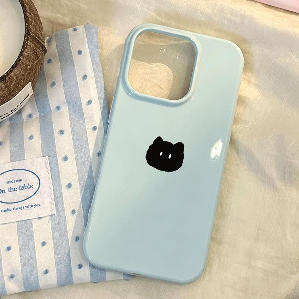 Mèo đen đơn giản phù hợp với vỏ kẹo dẻo mặt sáng 17/16, 13/14/15