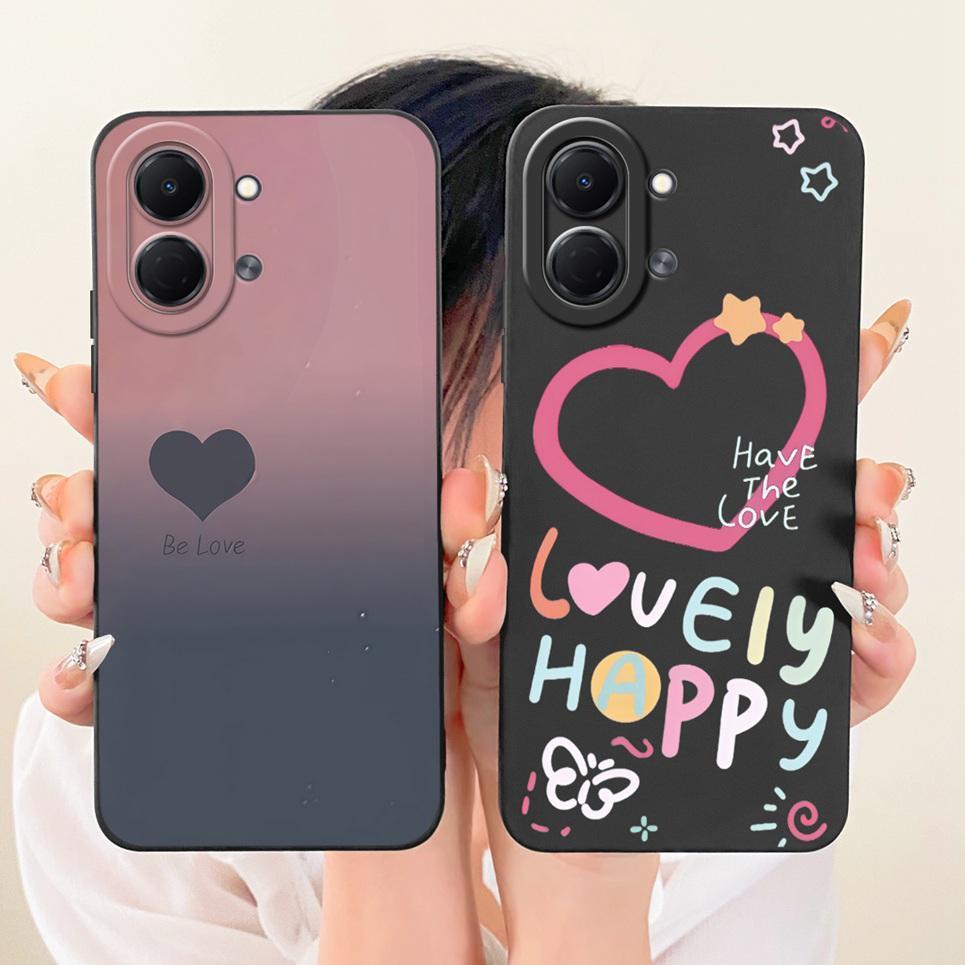 Phim Hoạt Hình Thẩm Mỹ Cặp Đôi Trái Tim Thời Trang Vỏ Cho Tecno Spark Go 3 GO3 KN3 Ốp Lưng Mờ Chống Sốc Silicon Mềm Vỏ Điện Thoại
