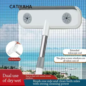 Cần gạt nước rửa CATIYAHA, Bàn chải làm sạch kính thiên văn loại bỏ bụi, Dụng cụ làm sạch đa chức năng bền bỉ Khăn lau rèm cho gia đình