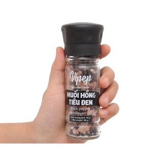 Muối Hồng Tiêu Đen Vipep 90g, Himalayan Pink Salt and Black Pepper, Muối Khoáng Tự Nhiên Cao Cấp