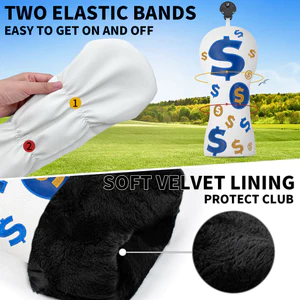 Vỏ câu lạc bộ Golf thêu không 1 Vỏ bọc câu lạc bộ bằng gỗ Fairway PU Vỏ bảo vệ lông cừu dày chống thấm nước