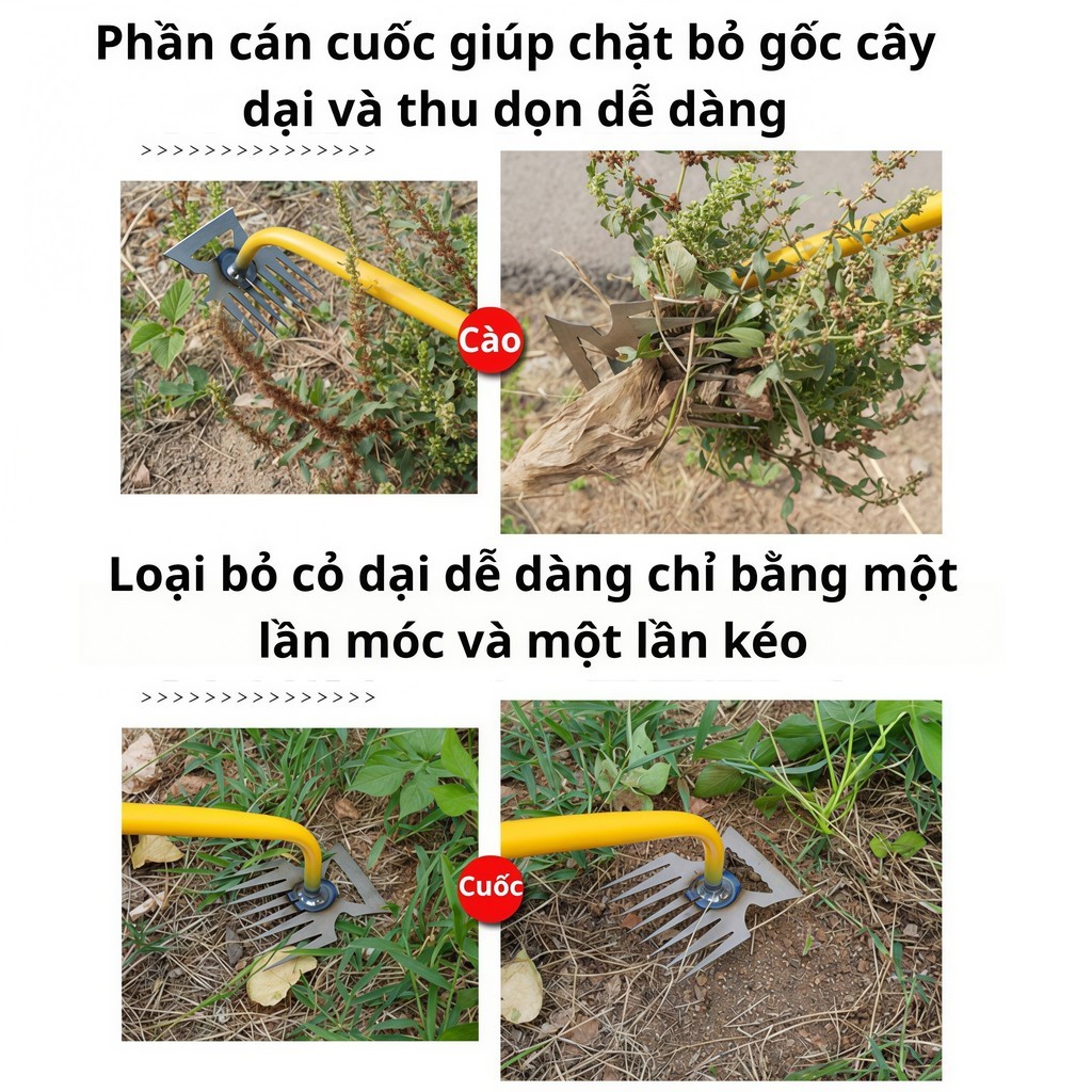 Cào Cỏ Làm Vườn 11 Răng, Cuốc Nhổ Cỏ Dại, Làm Nương Rẫy, Dụng Cụ Cào Cỏ Đa Năng Bằng Thép Không Gỉ,DỤNG CỤ LÀMVƯỜN-FE123