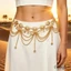 Thắt lưng thắt lưng nữ Boho Vòng tròn vàng Dây chuyền xếp lớp Tua rua Phong cách dân tộc Có thể điều chỉnh cơ thể Dây chuyền bụng Trang sức