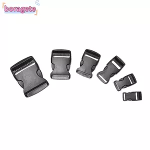 BORAGETE 2 / 5 / 10 / 20 / 30 Chiếc Khóa Phát Hành Bên Phần Cứng Chất Lượng Cao Nhựa Kép Màu Đen Paracord Vòng Tay Khóa