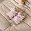 Giày sandal bé gái hoa ren công chúa Quai dán mềm mại, đế chống trượt, màu hồng trắng thời trang