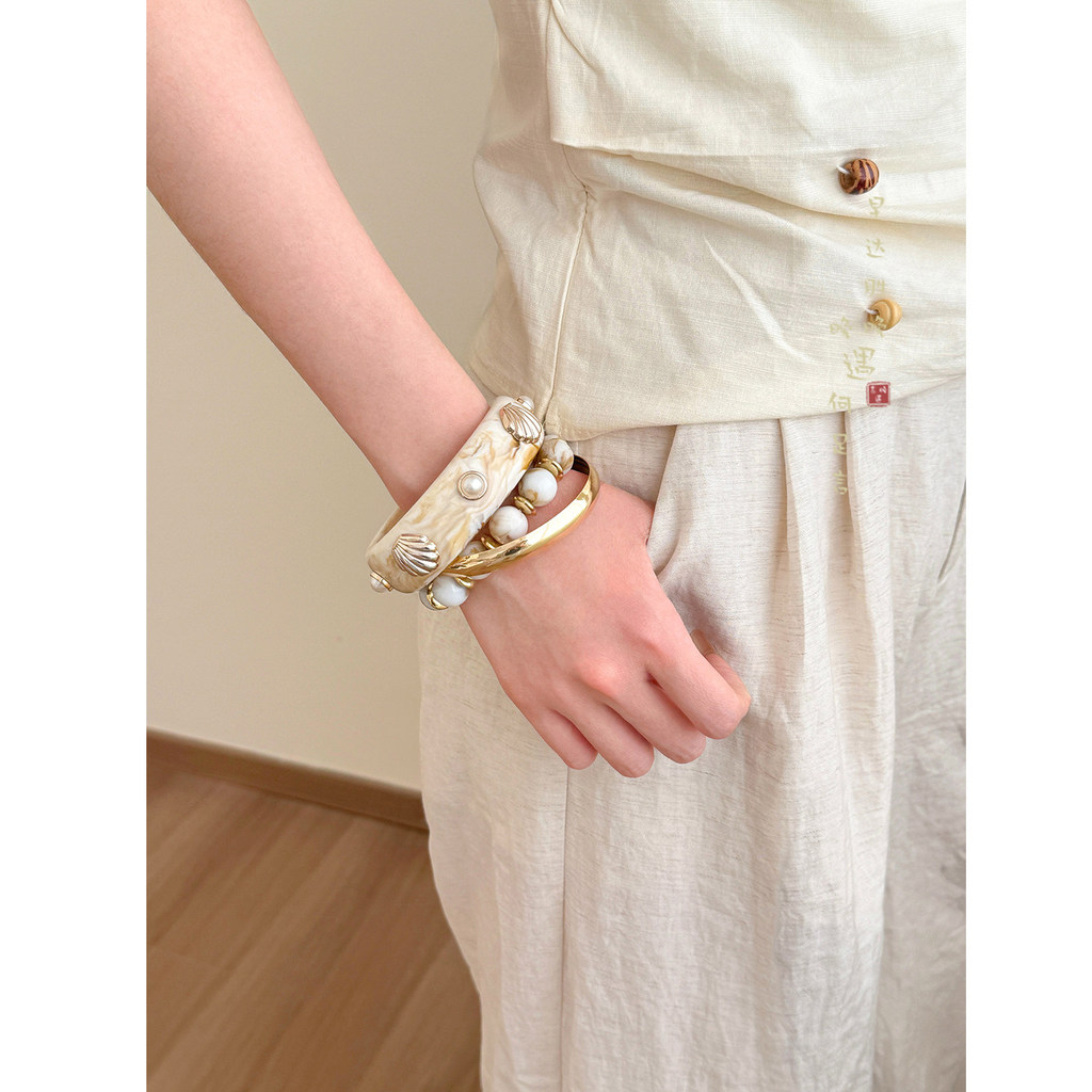 Vòng tay xếp chồng vàng Bohemian Thời trang mùa hè Phụ kiện phong cách kỳ nghỉ cổ điển dành cho nữ