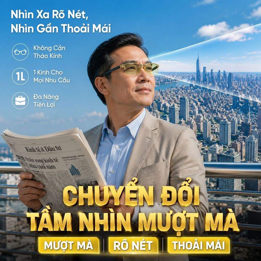 ⚡Kính lão đa tiêu cự thông minh đổi màu | Kính đọc sách tự động chống ánh sáng xanh| Kính lão cao cấp tròng HD chống lóa