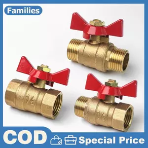 1 Máy Nén Khí Nước Khí Tắt Van Bướm Thân Bằng Đồng Van Bi 1 / 4 "3 / 8" 1 / 2 "BSP Ren Mini Nam Đến Nữ
