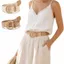 Thắt lưng đàn hồi bện PYCOU, Thắt lưng thun dệt cổ điển phong cách Bohemian, Trang trí ngọc trai giả thời trang Dây thắt lưng kim có thể điều chỉnh bền cho nữ