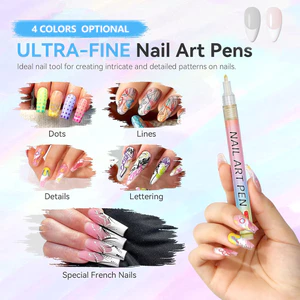 Bộ 12 Màu Bút Vẽ Móng Tay Acrylic Khô Nhanh Không Cần Hơ Đèn Bút Vẽ Nail Nét Mảnh Định Hình Họa Tiết Vẽ Chuyên Nghiệp Cao Cấp