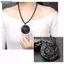 Bluelover Tự Nhiên Obsidian Tay Khắc Trung Quốc Rồng Phượng Chim Bùa Hộ Mệnh BaGua Nelace Dành Cho Nữ Lu Linh Vật Bùa Mặt Dây Chuyền Mới
