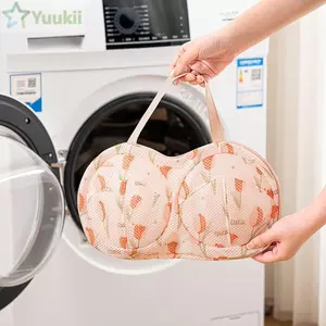Túi đựng đồ giặt áo ngực YUUKII, Túi lưới áo ngực thoáng khí hoa Tulip, có thể đựng được có tay cầm Tấm bảo vệ vệ vệ sinh đồ lót chống biến dạng cho du lịch tại nhà