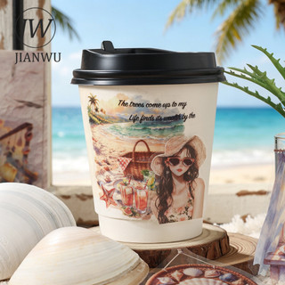 JIANWU Vintage Seasons Hoa Phong Cảnh Cắt Dán Thêu Sò Chất Liệu Gói Sáng Tạo DIY Rác Tạp Chí Văn Phòng Phẩm