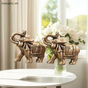 Đồng Luy Voi Đồ Trang Trí Nhỏ Đồng Thau Phước Lành Voi Bức Tượng Thu Nhỏ Tượng Động Vật Đồng Cổ [VN]