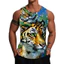 Tiger 3D Tank Top Nam, Áo Vest mát mẻ không tay mùa hè 2026, Áo thun động vật mềm mại thoáng khí dạo phố