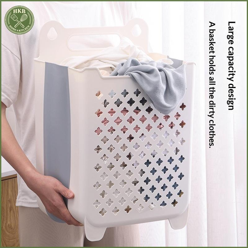 [SH] Giỏ đựng quần áo bẩn treo tường Giỏ đựng đồ gấp dung tích lớn Thiết kế rỗng chịu tải mạnh để thông gió [VN]
