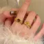 Nhẫn Zircon dát điện vàng thật Thiết kế phong cách cung điện cổ điển Nhẫn ngón tay chỉ mục cao cấp Niche All-Match Classy