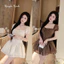 ĐẦM TƠ BI CỔ NHÚN CỘT NƠ FORM XOÈ BYJOLIE