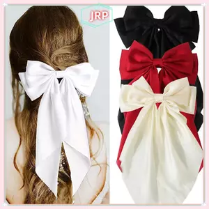 JRP 1 Nơ Kẹp Tóc Oversize Ruy Băng Lớn Kẹp Tóc Và Kẹp Dài Satin Ruy Băng Kẹp Tóc Nữ Tiệc Cưới Phụ Kiện Tóc JRP
