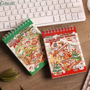 Nhãn dán phong cảnh tuyệt vời, Kích thước nhỏ 6 cảnh thu nhỏ Nhãn dán cảnh, Phim hoạt hình Giáng sinh vui vẻ Sáng tạo Thủ công DIY Nhãn dán Sách Chủ đề ngày lễ