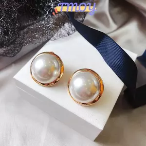 TMOY Hàn Quốc Tròn Lớn Mô Phỏng Ngọc Trai Bông Tai Dành Cho Nữ 2021 Mới Cổ Điển Thanh Lịch Bông Tai Trang Sức Thời Trang TMOY