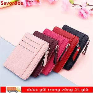 Túi đựng tiền xu SAVORBOX Ví đựng tiền xu Unisex Da PU dành cho nữ