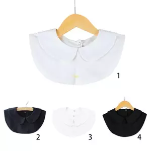 Flgo Mới Nữ Chắc Chắn Áo Sơ Mi Cotton Giả Cho Búp Bê Cổ Áo Trắng Đen Vintage