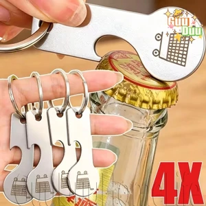 Móc khóa thẻ xe đẩy mua sắm bằng thép không gỉ - Phụ kiện trang trí ba lô - Dụng cụ mở chai - Đa chức năng, di động - Móc khóa mã thông báo siêu thị / Giao hàng miễn phí