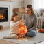FUHUIOT DIY Craft Kit Lantern, Thiết kế chiếu Đèn lồng lễ hội trung thu sáu mặt, Thiết kế phát sáng thủ công Quà tặng đèn lồng LED giấy cầm tay