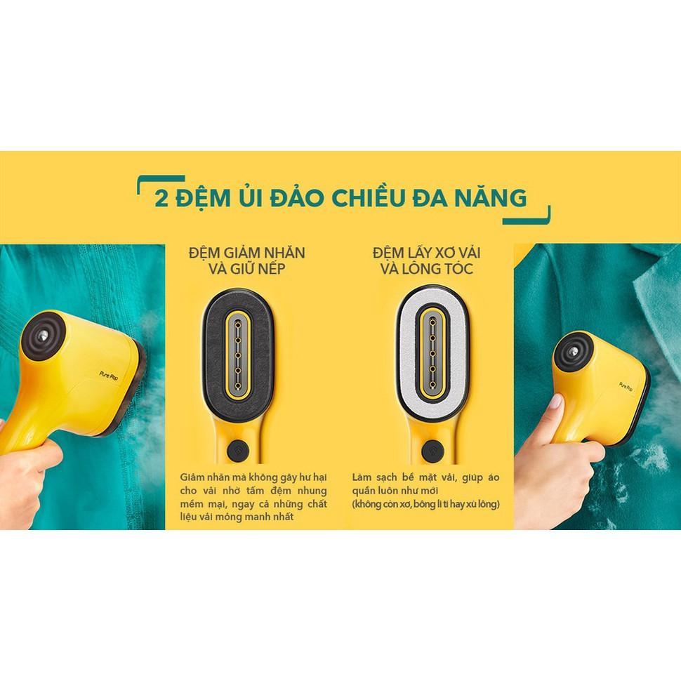 Bàn Là Hơi Nước Cầm Tay Tefal Pure POP DT202 Mini Du Lịch, Kèm Túi Bảo Quản, Chính Hãng BH 24 Tháng