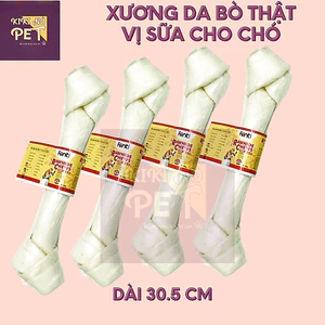 Khúc Xương Da Bò Vị Sữa Cho Chó Size To - Hỗ Trợ Làm Sạch Răng, Hạn Chế Mảng Bám Cao Răng Cho Chó